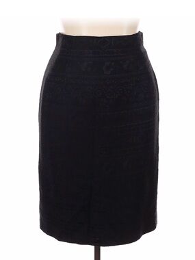 Christian Dior Vintage Black Jacquard High-Waist Pencil Skirt
